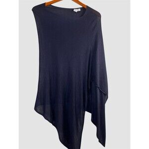 LEXI YORK Bamboo Poncho Shawl Solid Slouchy One Size Knit Career Lightweight